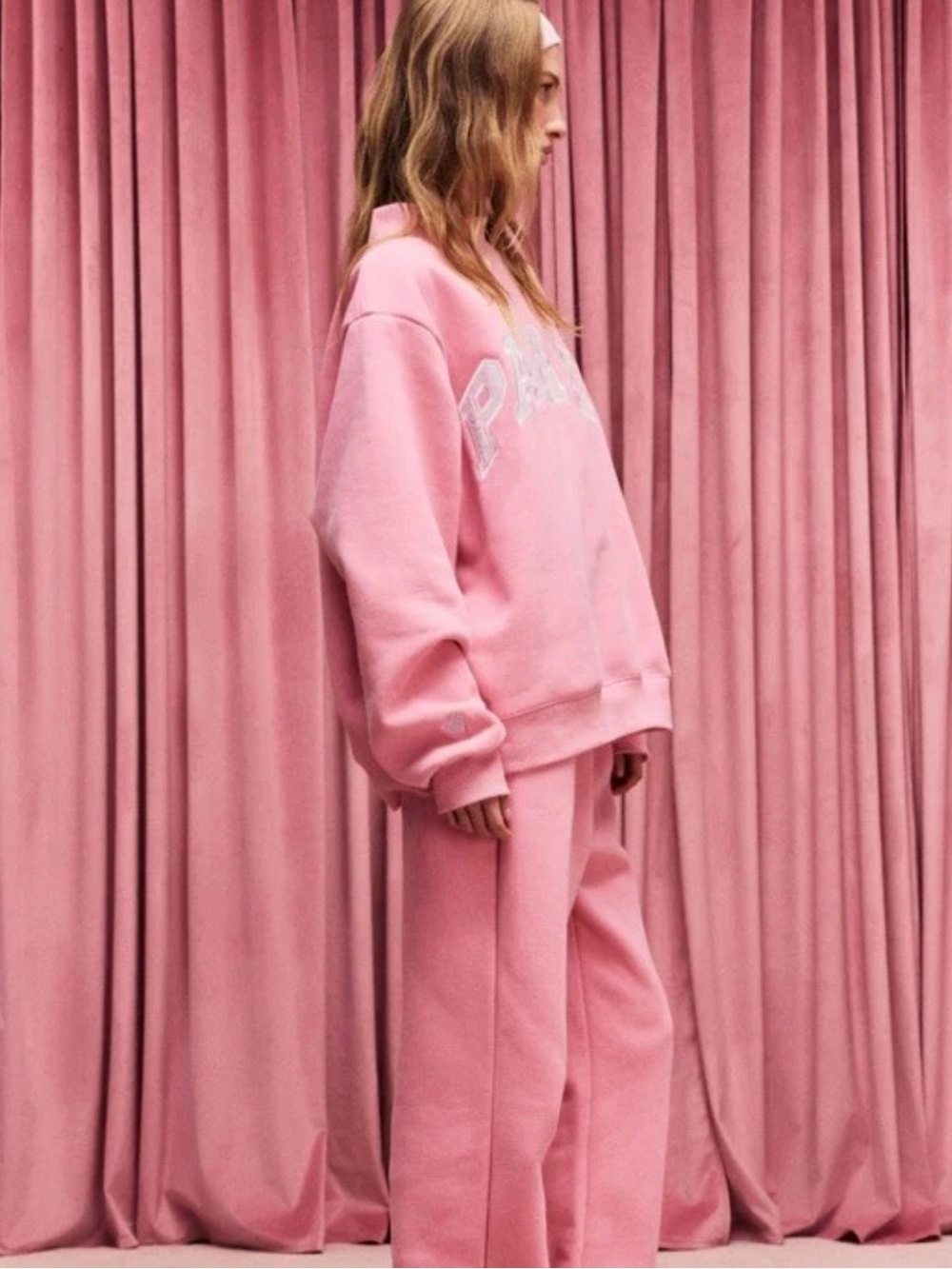 Parke Blush + Lavender Valentines Varsity Mockneck Sweater limited edition S/m - Picture 3 of 13